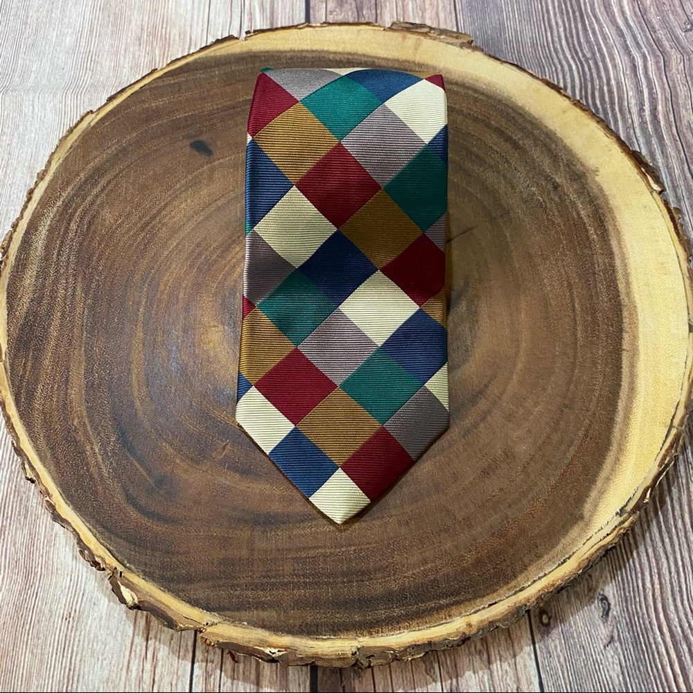 Vintage Lands End | Colorblock Checkered Tie
